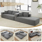 HOOOWOOO Modern Minimalist Style Sectional Couch Modular Corduroy Sofa for Living Room