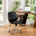 Glitzhome Leatherette Adjustable Swivel Desk Office Chair with Armrest Ergonomic Design