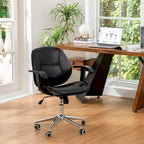 Glitzhome Leatherette Adjustable Swivel Desk Office Chair with Armrest Ergonomic Design