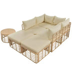 Whisen Weather-Resistant Rattan Outdoor Sectional Sofa Set Patio Couch Set with Thick Cushions and Pillows, Freely Combined Conversation Sets