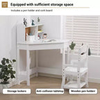 COZONY Kids Corner Desk and Chair Set, L-Shaped Study Table for Boys and Girls Ages 38
