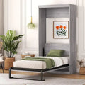 Twin Size Murphy Bed, can be Folded into a Cabinet, Gray