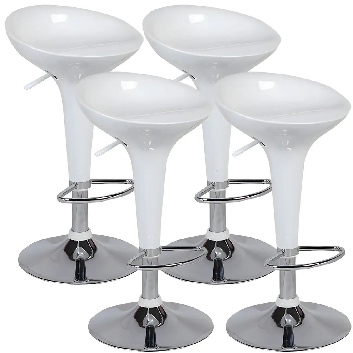 Plastic Chrome Swivel Bar Stool Height Adjustable
