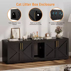 Cat Litter Box Enclosure, Large Cat Litter Cabinet, Double Enclosed Litter Box Furniture, Wooden Litter Box Cabinet, for Home, Living Room