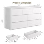 Wide Modern 7-Drawer Dresser for Bedroom, Large Wooden Chest of Drawers with Storage Organizer for Living Room, Hallway & Entryway