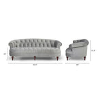 La Rosa 84 Mid-Century Modern Velvet Upholstered Chesterfield Tufted Sofa