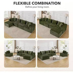 107/ 137 Modular Sectional Cloud Couch,Deep Seat Boneless Couch,Convertible Comfy Floor Sofas with Ottomans and Memory Foam