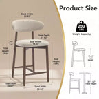 Ora Maison Set of 2/4/6 Counter Height Upholstered Bar Stool with Fabric & Walnut Finish