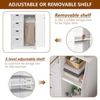 VEIKOUS Bathroom Floor Storage Cabinet with 4 Drawers