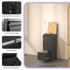 VIYET 52H 3-Drawer Metal Vertical File Cabinet with Lock,Steel Filing Cabinet for Home Office,Fits A4/Legal/Letter