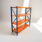 VIYET Heavy Duty Garage Shelves, 4-Tier 4400LBS Capacity Adjustable Metal Shelving, Blue&Orange Industrial Storage for Commercial Store/Tools/Gym