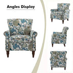 Araceli Traditional Wooden Upholstered Floral Armchair with Wingback and Nailhead Trim| ART OF LIVING DESIGNS