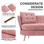 Upholstered Couch with Golden Metal Legs Club Loveseat Sofa for Living Reading Room ,Bedroom ,Apartment, Small Space Dorm