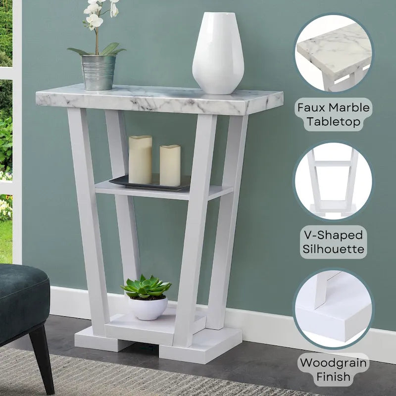 Convenience Concepts Newport V Console Table with Shelves