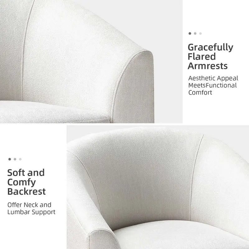 Cuenca Modern Upholstered Barrel Chair with Swivel Base Set of 2