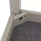 VECELO Rustic Wooden Dining Chairs, Rubber Wood Kitchen Chairs with Padded Seat & Elegant Hollowed Backrest, Gray