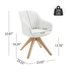 Art Leon Comfortable Fabric Swivel Accent Chair with Solid Oak Wood Legs