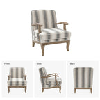 Rinaldo Farmhouse Polyester Armchair with Solid Wood Legs Set of 2 by HULALA HOME