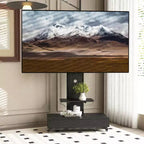 TV Stand for 32-75 TVs, Adjustable Height Mobile TV Cart with Drawer and Wheels for Living Room, Bedroom, Offices -ModernLuxe