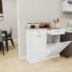 Kitchen Trash Cabinet with 2 Drawers