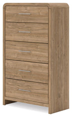 Brown Five Drawer Chest