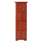 Farmhouse 4-Tier 72 Corner Kitchen Pantry Storage Cabinet with 8 Doors Tall Storage Cabinet and Adjustable Shelves