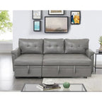 Convertible Reversible Sectional Sofa with Pull-Out Sleeper Bed, Hidden Storage Chaise, and Durable Legs