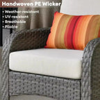 HOMLUX Set of 2 Patio Wicker Chairs Set Outdoor All Weather High Back Rattan Chairs