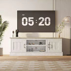 Modern TV Stand for 65-Inch TVs, Rustic Wood Entertainment Center with Spacious Storage Cabinets, Media Console Table for Living Room & Office