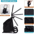 Acekool 2-in-1 Foldable Hand Truck Utility Cart with Removable Waterproof Bag, Thick Seat Cushion & Adjustable Non-Slip Handle, Black