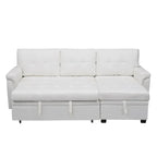 Convertible Reversible Sectional Sofa with Pull-Out Sleeper Bed, Hidden Storage Chaise, and Durable Legs