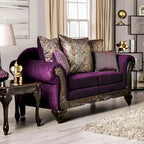 Grendel Traditional Purple Chenille Rolled Arms Loveseat by Furniture of America