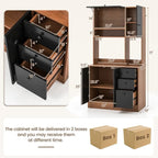 71 Inch Kitchen Pantry with 3 Storage Cabinet and 3 Deep Drawers