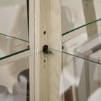 Corner Curio Cabinet with Glass Doors and Shelves, Corner Display Case for Living Room