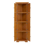 Farmhouse 4-Tier 72 Corner Kitchen Pantry Storage Cabinet with 8 Doors Tall Storage Cabinet and Adjustable Shelves