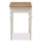 White & Oak French Provincial Writing Desk, 1-Person, 1 Drawer