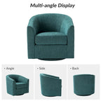 Cuenca Modern Upholstered Barrel Chair with Swivel Base Set of 2