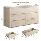 Wide Modern 7-Drawer Dresser for Bedroom, Large Wooden Chest of Drawers with Storage Organizer for Living Room, Hallway & Entryway