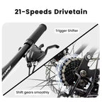 Okak 26IN Mountain Bike with Disc Brakes, 21-Speed Adult Bike with Durable Frame and Rear Dual Absorption, Bicycle for City Road Cycling