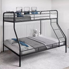 Full Metal Bunk Bed Low Height Safety Design with Guardrails, Angled Ladder and Underbed Storage