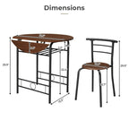 31.5 Drop Leaf Dining Table for Small Space,Small Kitchen Table Set for 2