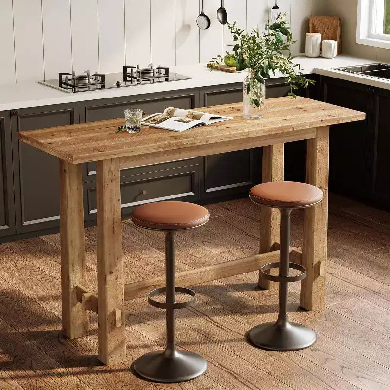 63-Inch Solid Wood Bar Height Pub Table for Kitchen, Caf¨¦ or Restaurant