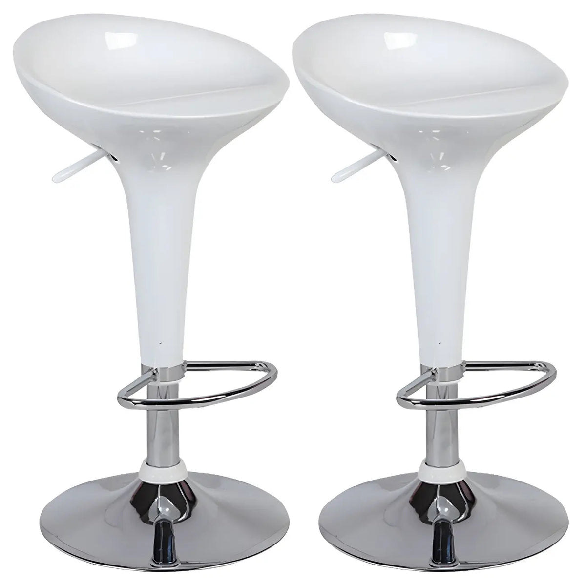 Plastic Chrome Swivel Bar Stool Height Adjustable