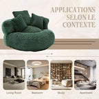 Bean Bag Sofa for Adults Kids, Oversized Corduroy Bean Bag Chair with 3 Pillows & Armrest for Living Room Bedroom - ModernLuxe