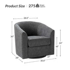 Cuenca Modern Upholstered Barrel Chair with Swivel Base Set of 2