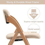 Wooden Stackable Dining Folding Chairs with Padded Seats(Set of 4)