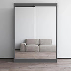 Mirrored 2-Door Wardrobe Armoire with High-Gloss Finish | 47 or 59 Wide