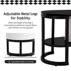 Modern Black White Retractable TV Stand with 3 Drawers and Metal Adjustable Legs for Living Room Bedroom