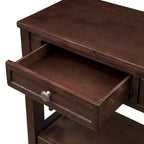 Console Table with 4 Drawers and Storage Shelf