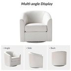 Cuenca Modern Upholstered Barrel Chair with Swivel Base Set of 2